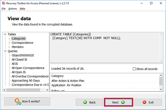 uji dan perbaiki akses file