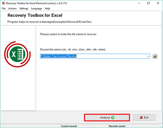 menganalisis file excel yang rusak